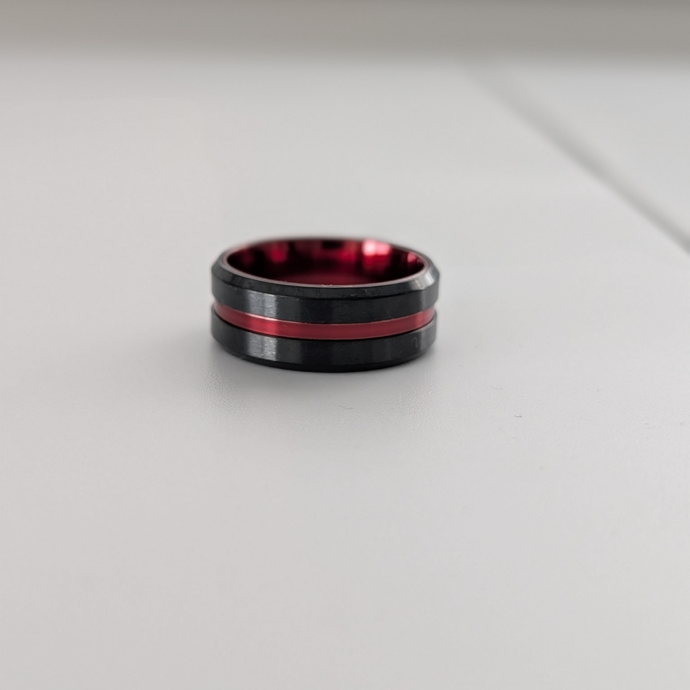 Black and Red Men's Ring